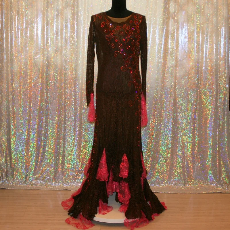 Brown Lace Tango, Paso or Bolero Dress-Senorita Lace Dress Casual