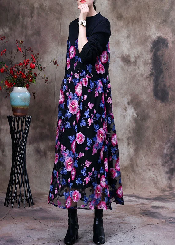 Unique Pink Embroideried Patchwork Lace Long Dress Spring Lace Dress Summer