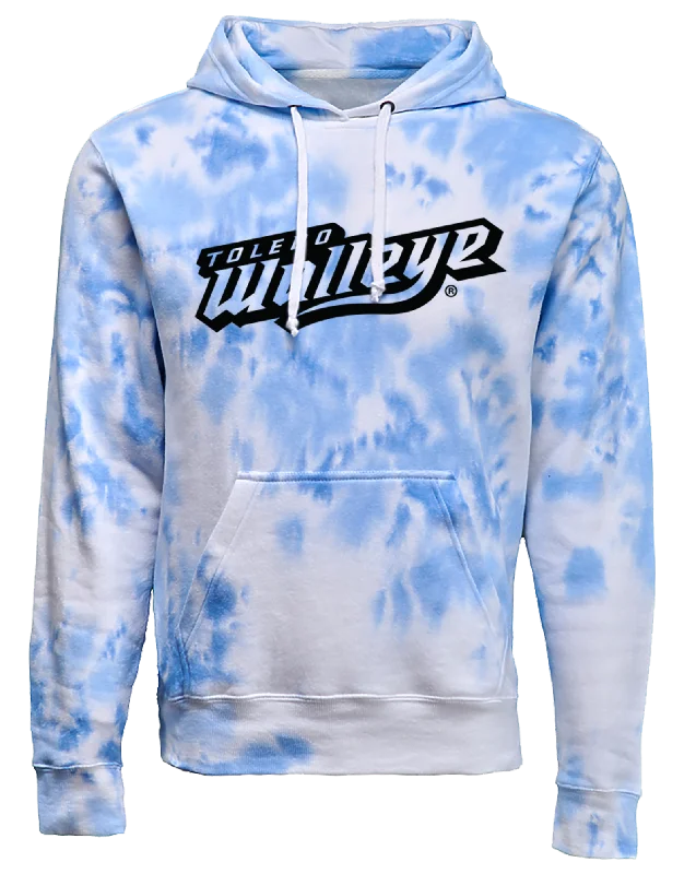 Toledo Walleye Ladies Tie-Dye Hood Colorblock Hoodie Sweatshirt