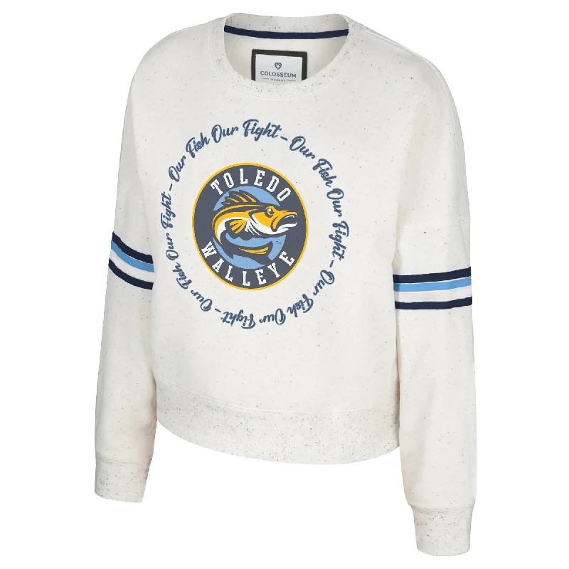 Toledo Walleye Ladies Novelist Crewneck Sweatshirt Elegant Hoodies & Sweatshirts