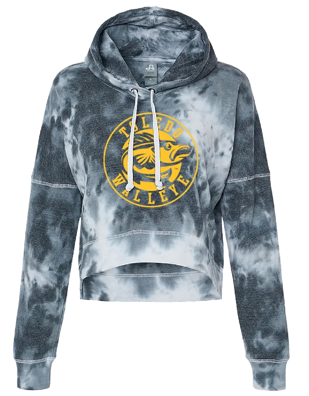 Toledo Walleye Ladies Tie-Dye Cropped Hood Women’s Hoodie Pullover