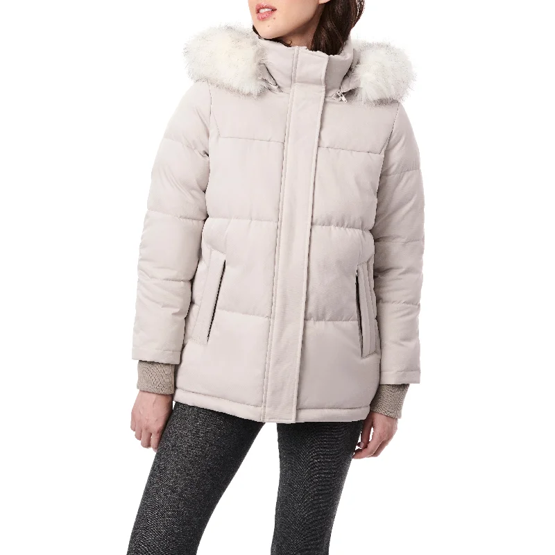 Heavy Puffer with Faux Fur Trim Hood Women's high-end jackets