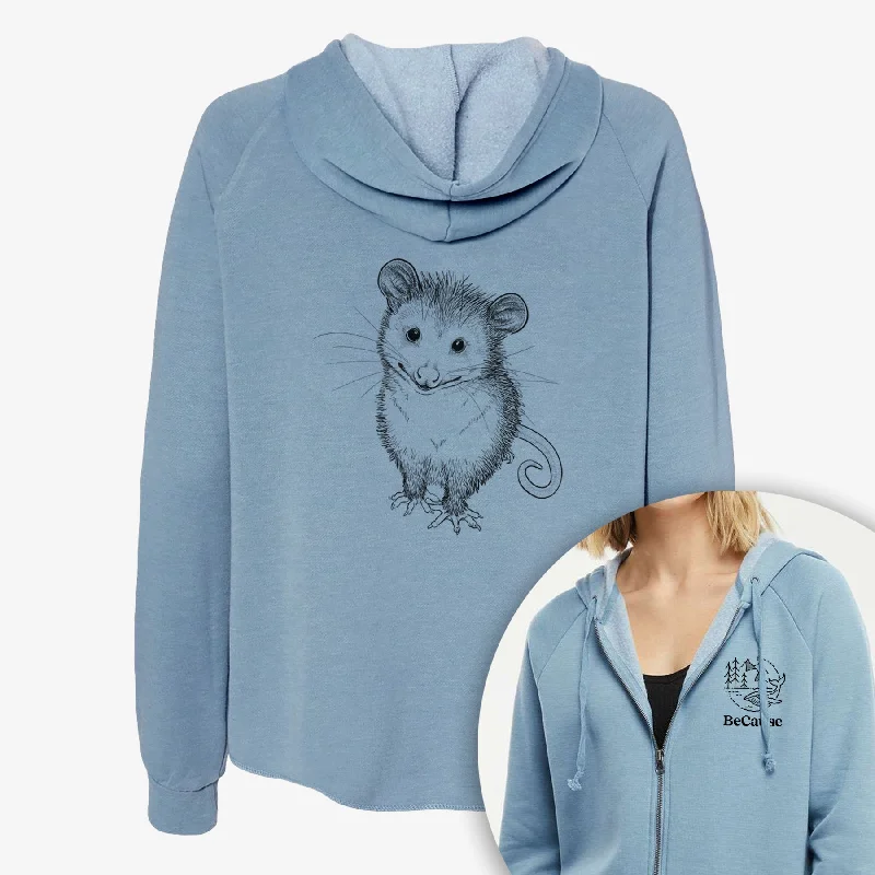 Cute Opossum - Women's Cali Wave Zip-Up Sweatshirt Women’s Hoodie Sweater