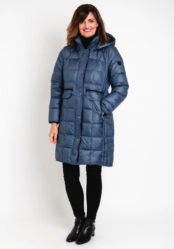 Normann Esta Quilted Down Coat, Navy Blue Women's warm jackets