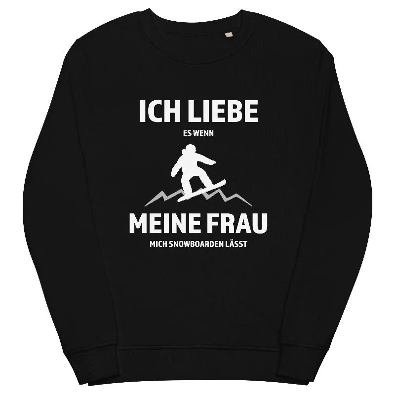 Ich liebe meine Frau - Snowboarden - Unisex Premium Organic Sweatshirt Hoodie with Drawstrings