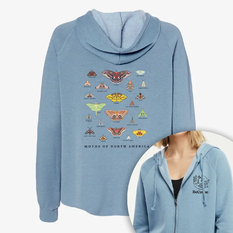 Moths of North America - Women's Cali Wave Zip-Up Sweatshirt Soft Sweatshirts for Women