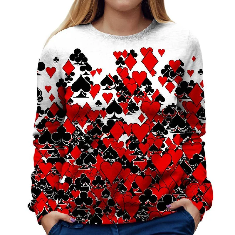 Deck Of Cards Womens Sweatshirt Printed Hoodies for Women