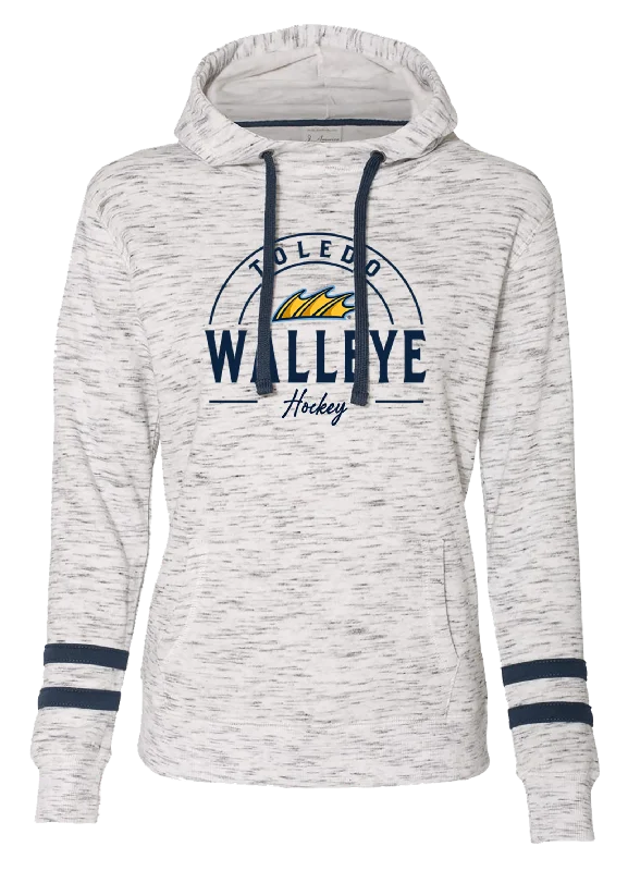 Toledo Walleye Ladies Melange Scuba Hood Pullover Hoodie Sweatshirt