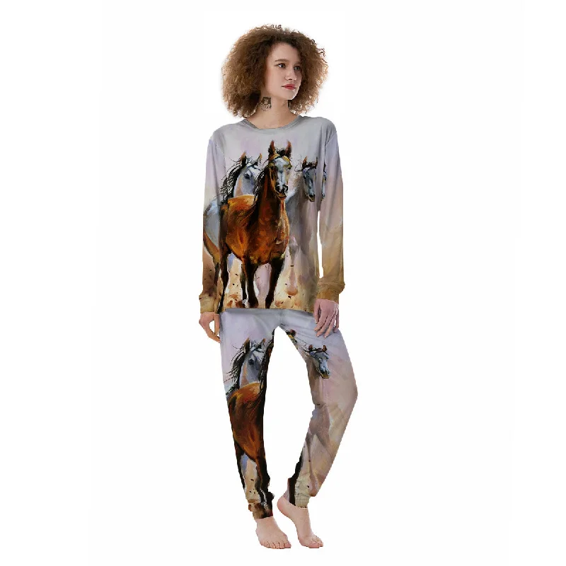 Painting Horse Vintage Print Women's Pajamas Personalized pajama sets