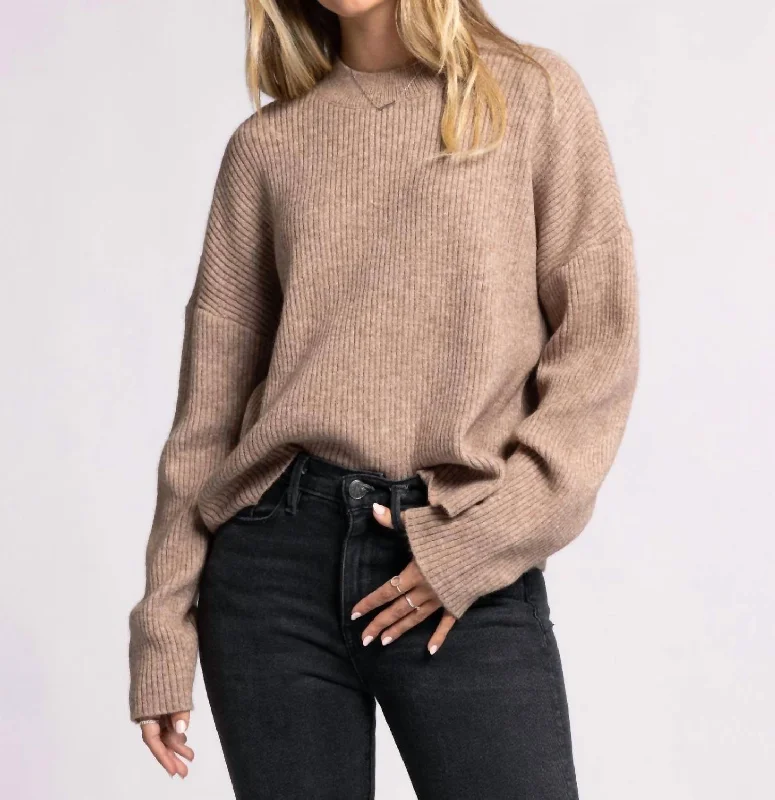 Lana Sweater In Heather Mocha Zip-up sweaters