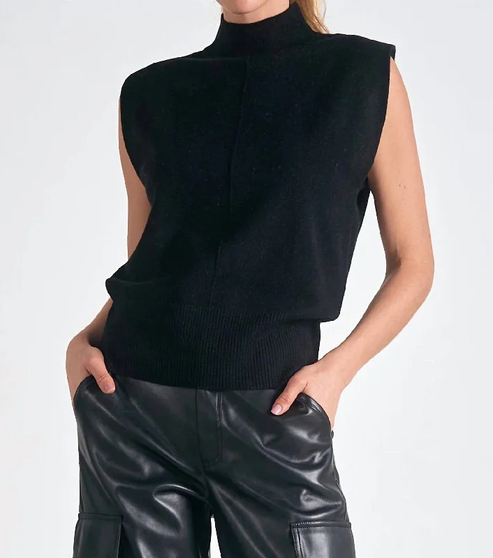 Savannah Top In Black Soft-touch sweaters