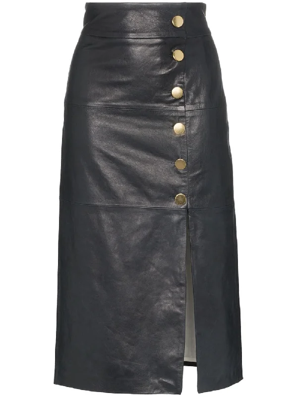 lucy button detail leather skirt Office unclassified skirts