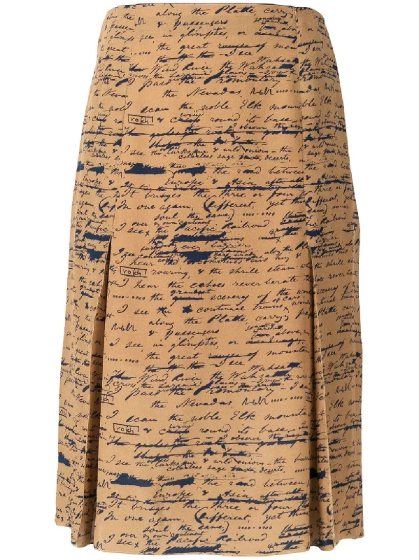 handwriting print skirt Spring unclassified skirts