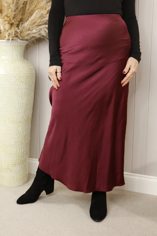 Beatrice Flair skirt Claret Leather unclassified skirts