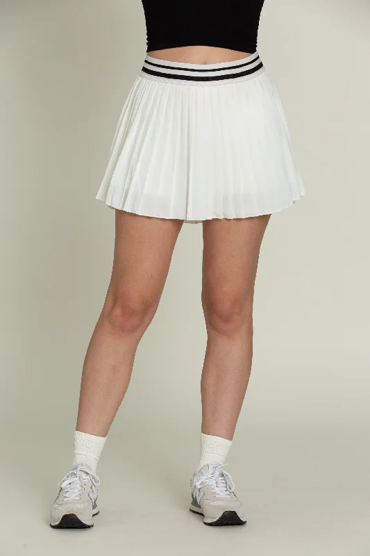 Ivory Striped Tennis Skirt Best-selling unclassified skirts