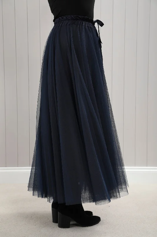 Tulle A-Line Skirt Navy Wedding guest unclassified skirts