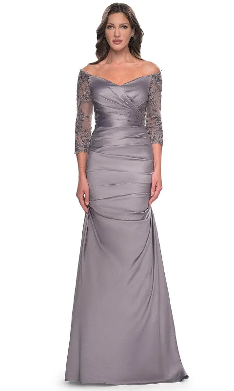 La Femme 30853 - Trumpet Satin Evening Dress Casual party dresses