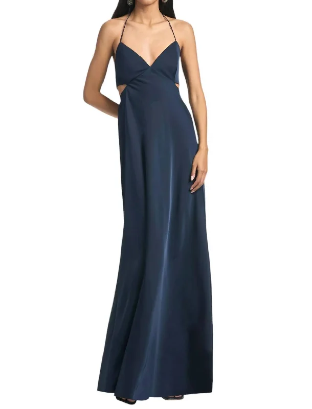 Alexandra Gown In Navy Mesh unclassified dresses