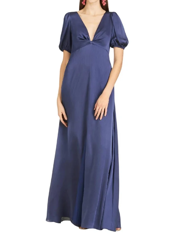 Alli Gown In Deep Cobalt Chiffon unclassified dresses