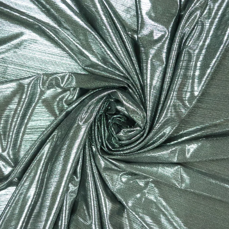 Black and Silver Shiny Pleated Stretch Lamé Fabric Unique unclassified dresses