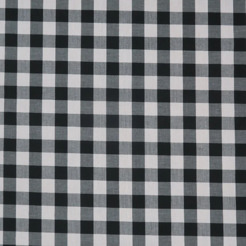 Black and White Gingham 1" Cotton Blended Broadcloth Bright color unclassified dresses