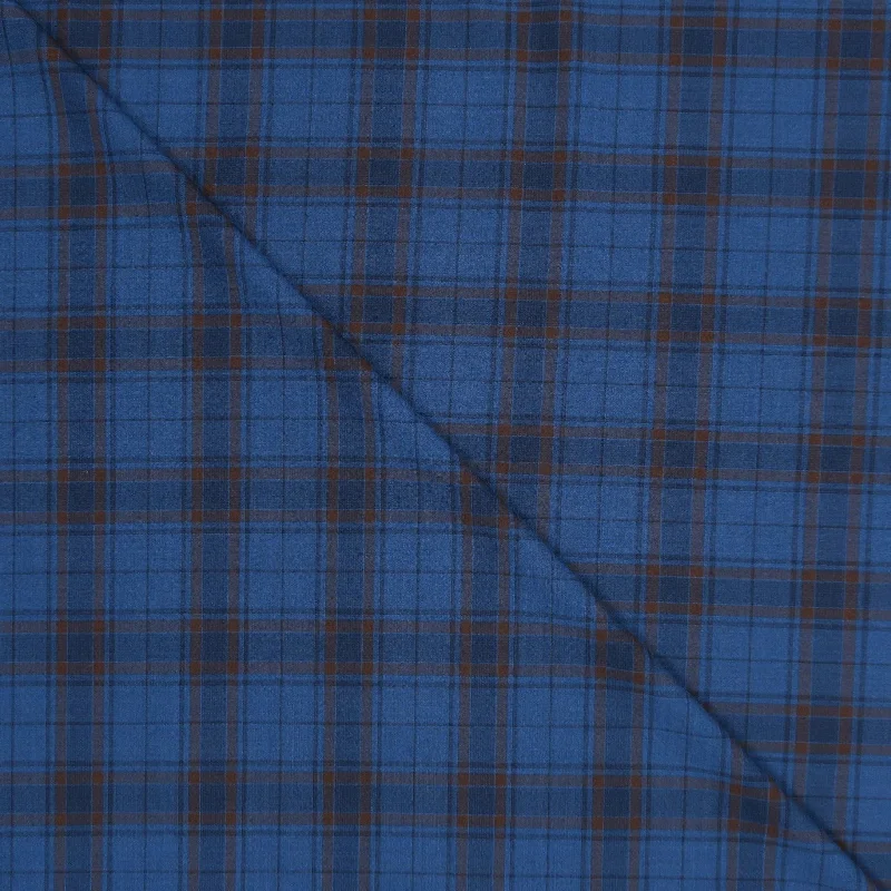 Blue and Red Tartan Bleu Shine Super 130's  Ariston Fabric Wedding guest unclassified dresses