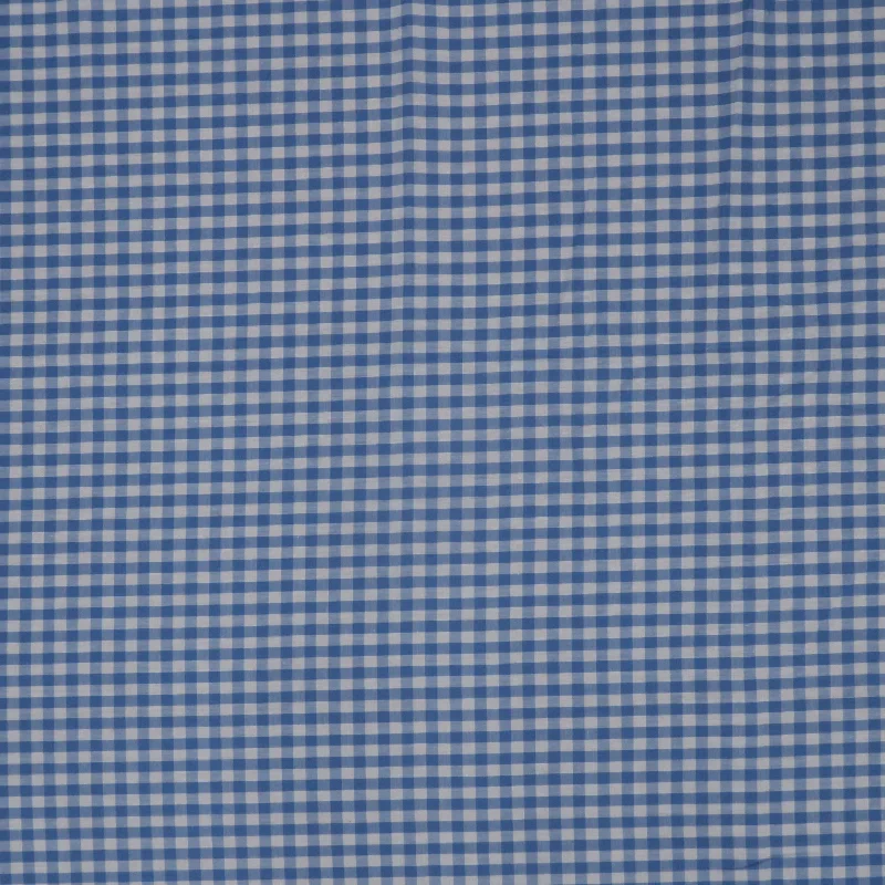 Blue and White Gingham 1/4" Cotton Blended Broadcloth Fall unclassified dresses