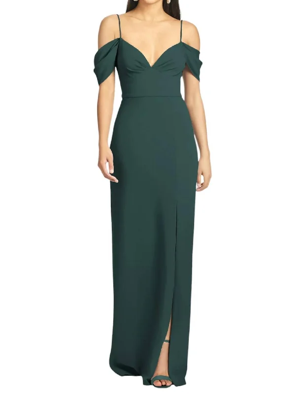 Brittany Gown In Emerald Wrap unclassified dresses