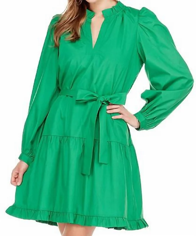 Brooks Ruffle Dress In Green Festival unclassified dresses