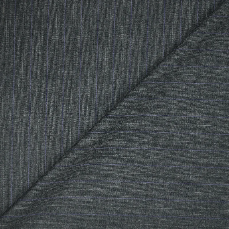 Dark Grey and Purple Texture with Stripes Super 120's Wool Worsted Suiting Fabric A-line unclassified dresses