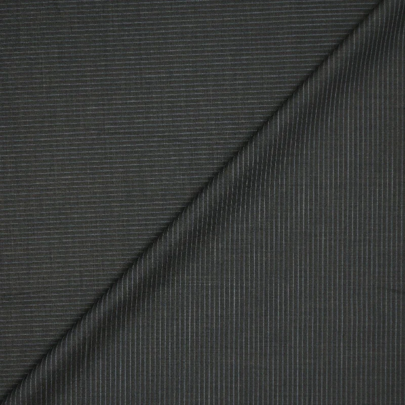 Dark Grey Striped Super 120's Wool and Cashmere Suiting Fabric Corset unclassified dresses