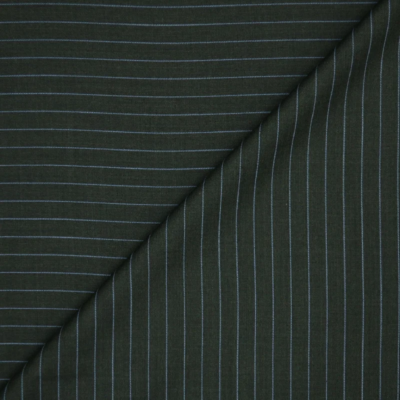 Gray and Blue Striped Super 120's Wool and Cashmere Suiting Fabric Designer unclassified dresses