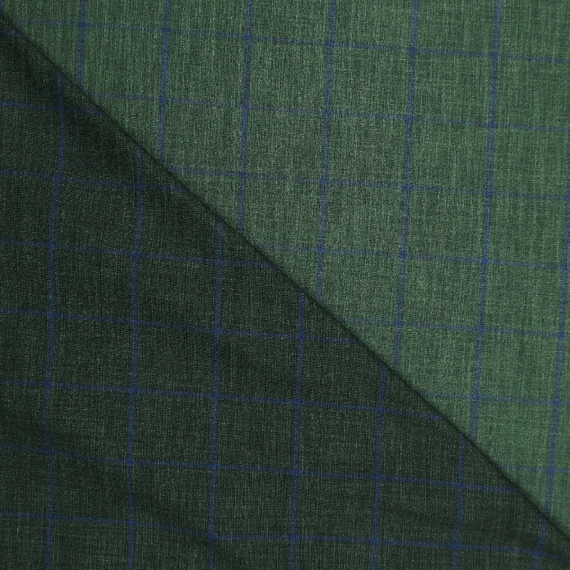 Green and Blue Windowpane Dynamic Luxury Blend Ariston Fabric Trendy unclassified dresses