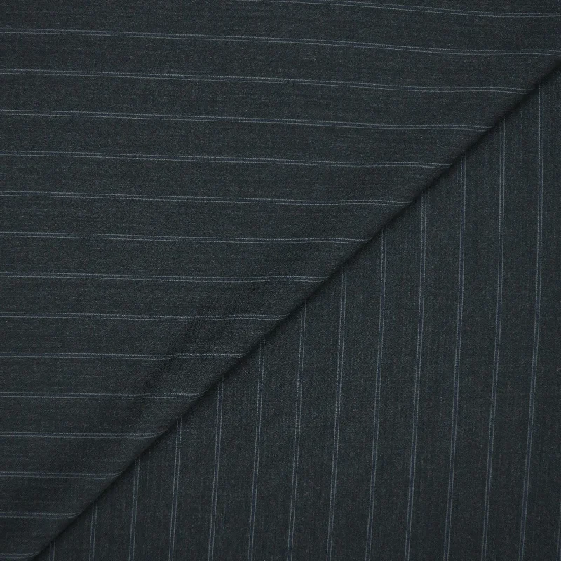 Grey and Blue Striped Super 110's Vitale Barberis Canonico Suiting Fabric Lightweight unclassified dresses