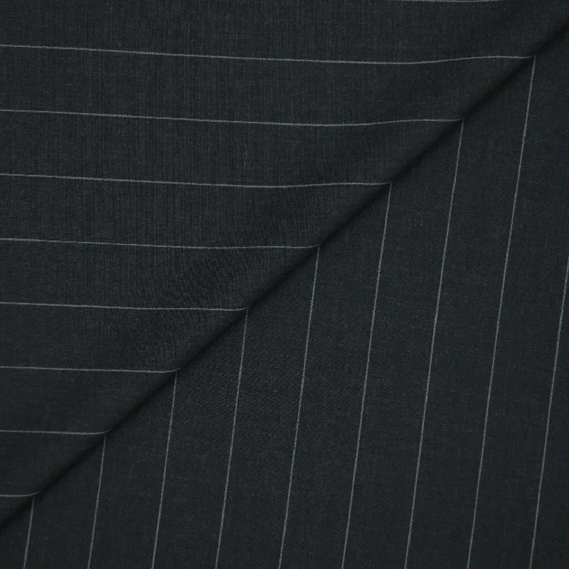 Grey and White Striped English Oak Cool Wool Suiting Fabric Stretchy unclassified dresses