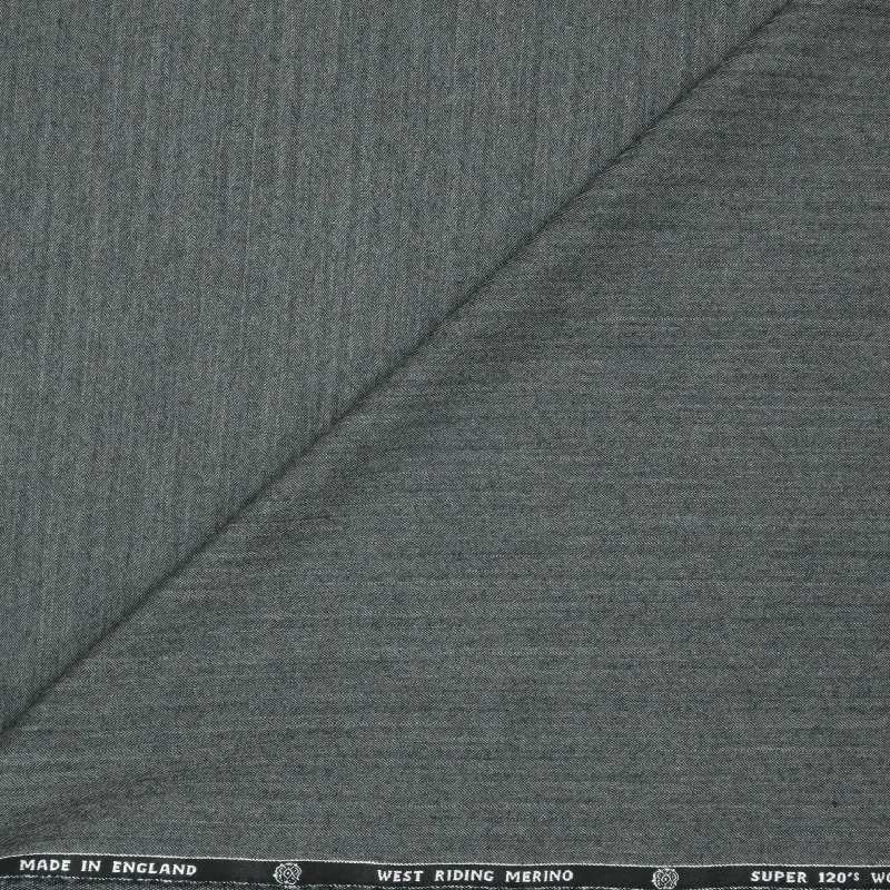 Grey Textured Super 120's West Riding Merino Wool Suiting Fabric Color block unclassified dresses