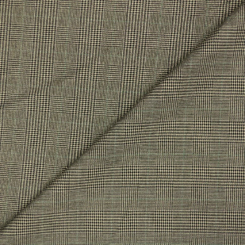 Khaki and Black Plaid Wool Suiting Fabric Cocktail unclassified dresses