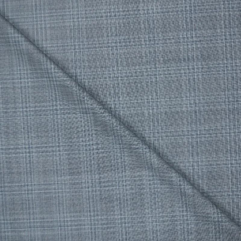 Light Grey and Blue Plaid Emenegildo Zegna Wool Suiting Fabric Spring unclassified dresses