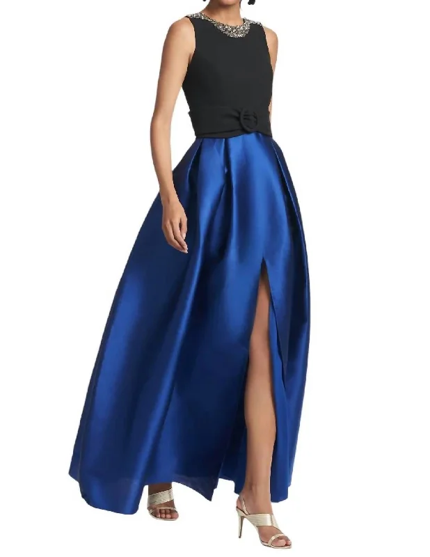 Monica Gown In Black/blue High-low unclassified dresses