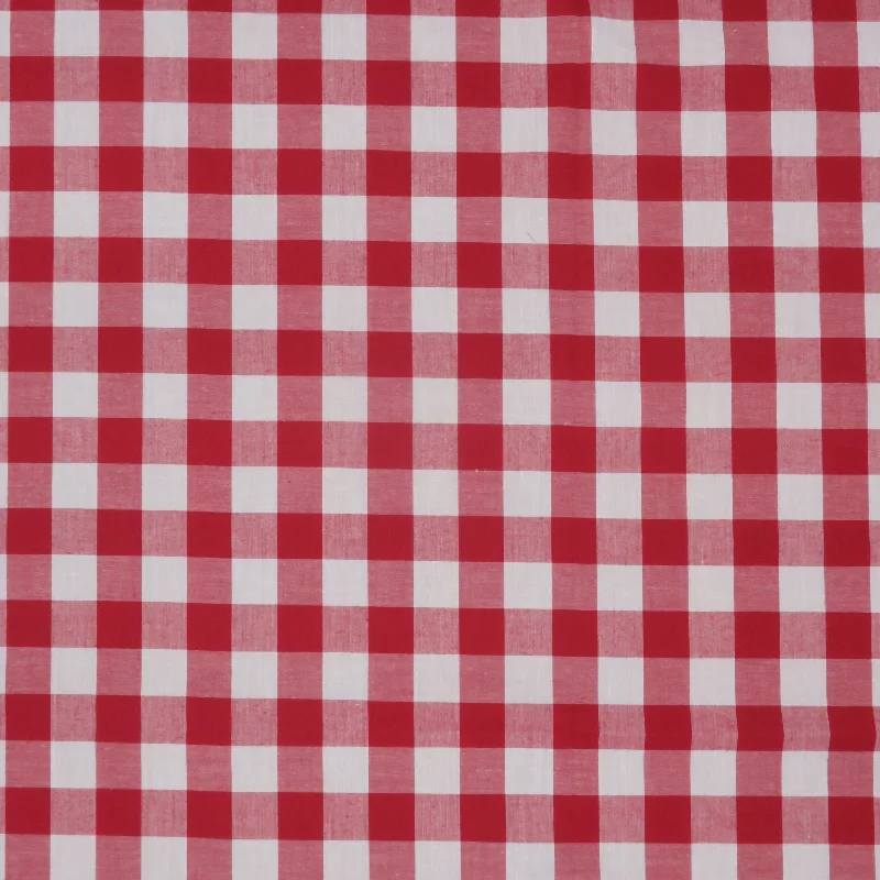 Red and White Gingham 1" Cotton Blended Broadcloth Breathable unclassified dresses