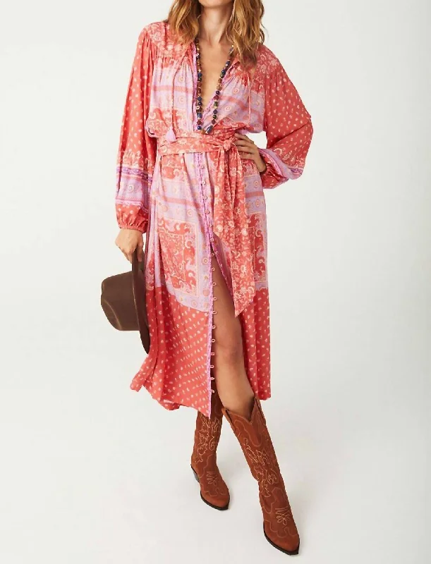 Sunshine Bandit Button Through Dress In Cayenne Travel unclassified dresses