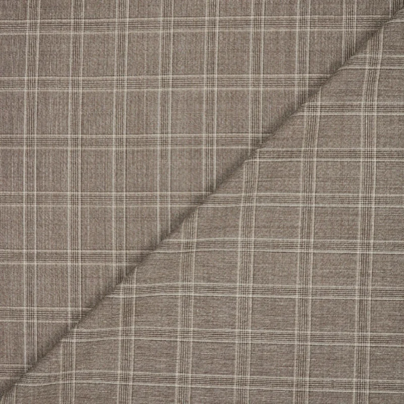 Taupe and Beige Plaid Drago Super 130's Suiting Fabric Office unclassified dresses