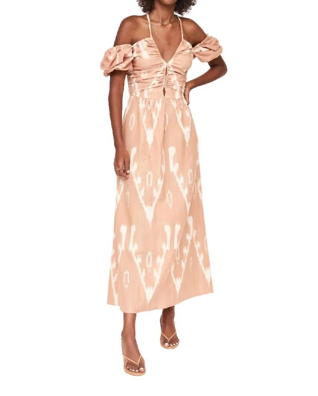 Valencia Dress In Conch Ikat Ruched unclassified dresses