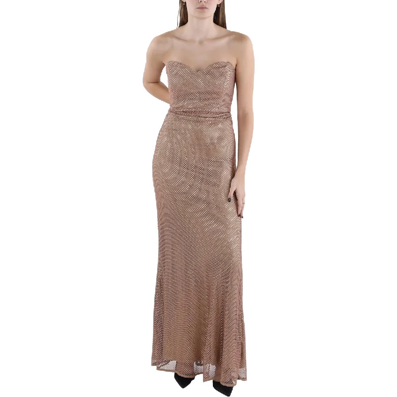 Womens Fishnet Embellished Evening Dress Beaded unclassified dresses