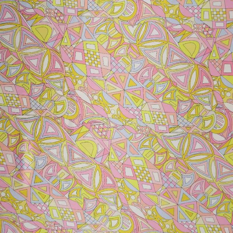 Yellow, Pink and Lilac Abstract Printed Silk Charmeuse Fabric Striped unclassified dresses