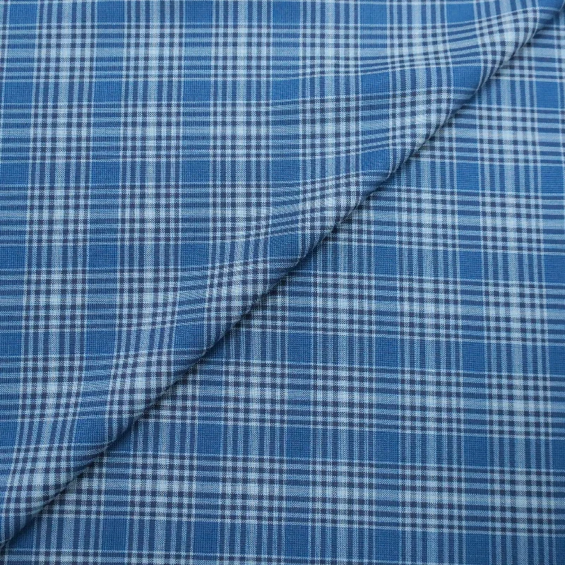 2.5 YDS Blue Tartan Wool Dorsilk Dormeuil Fabric Luxury unclassified dresses