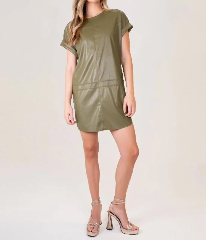 Adley Dress In Army Green Velvet unclassified dresses