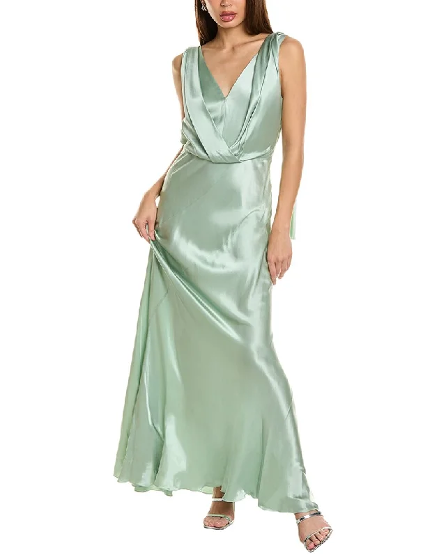 Alberta Ferretti Draped Silk-Blend Gown Vacation unclassified dresses