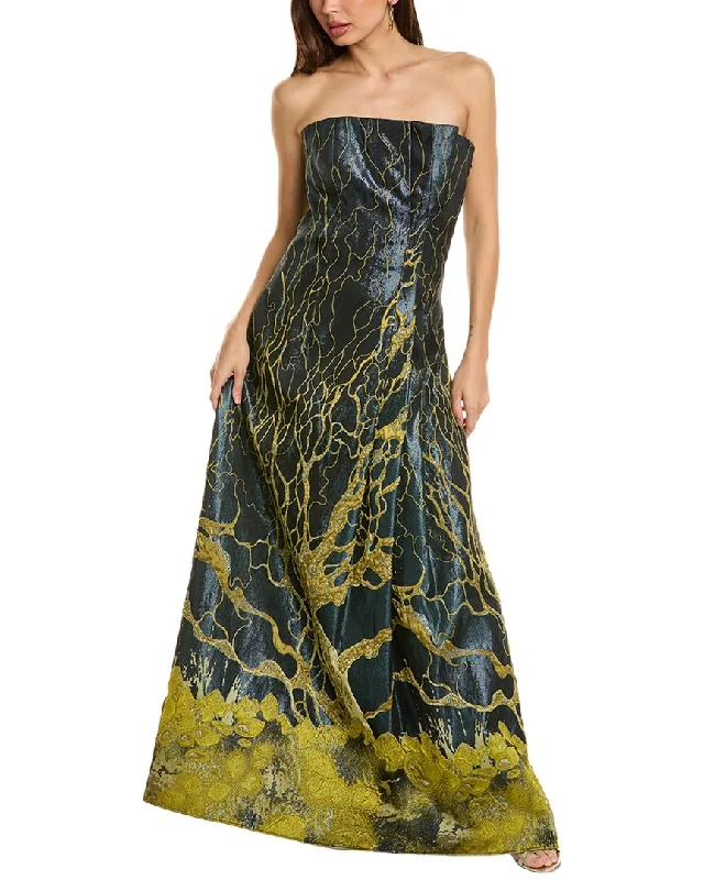 Alberta Ferretti Embroidered Silk-Blend Gown Street style unclassified dresses