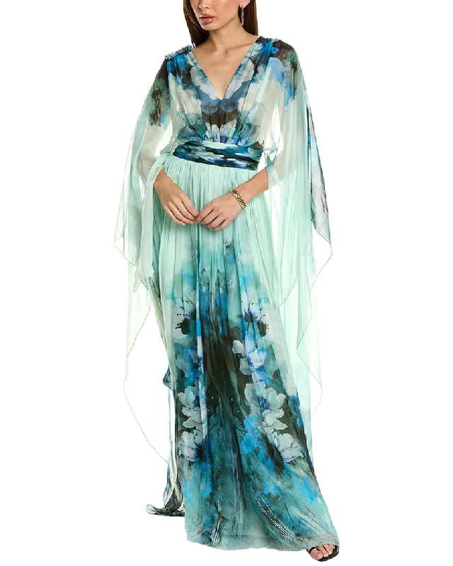 Alberta Ferretti Silk Cape Gown Lounge unclassified dresses